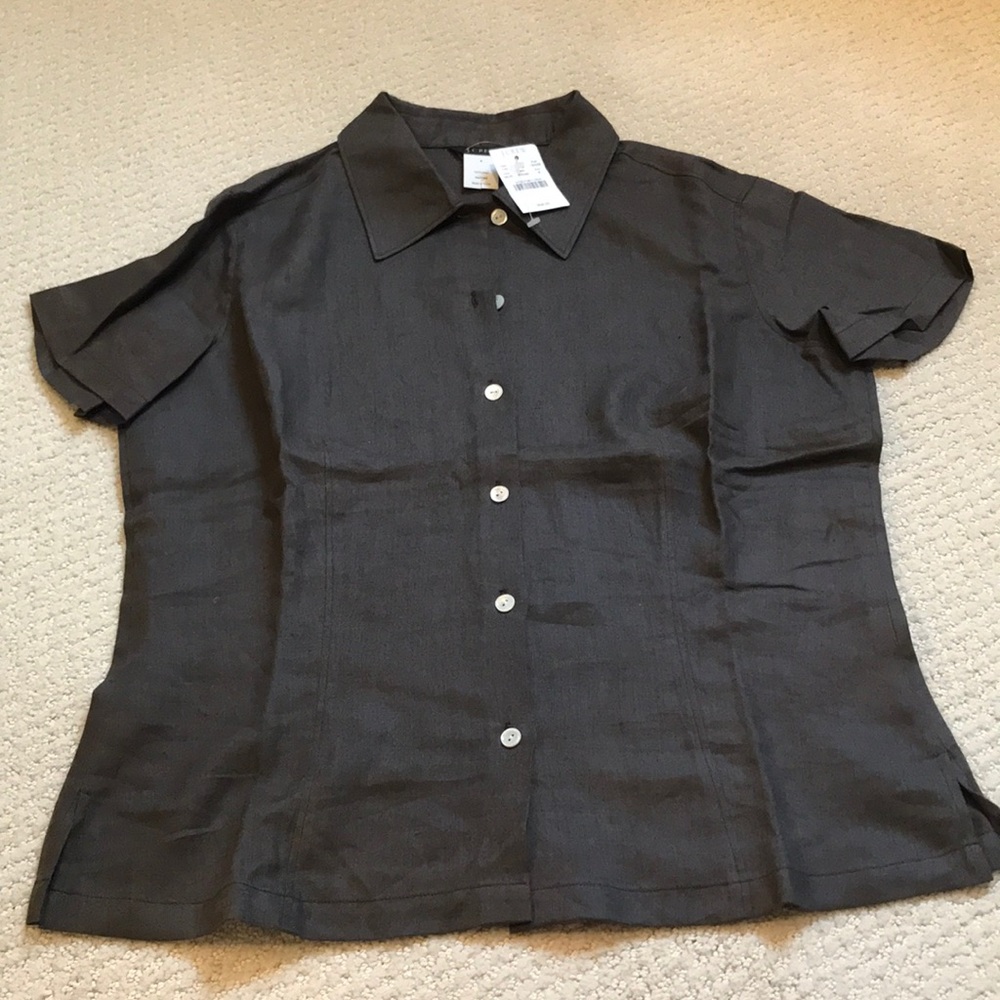 J. Crew Linen Short Sleeve Top